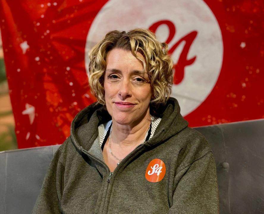 Alison from Sourcefour sitting in the conference room at our Grimsby office