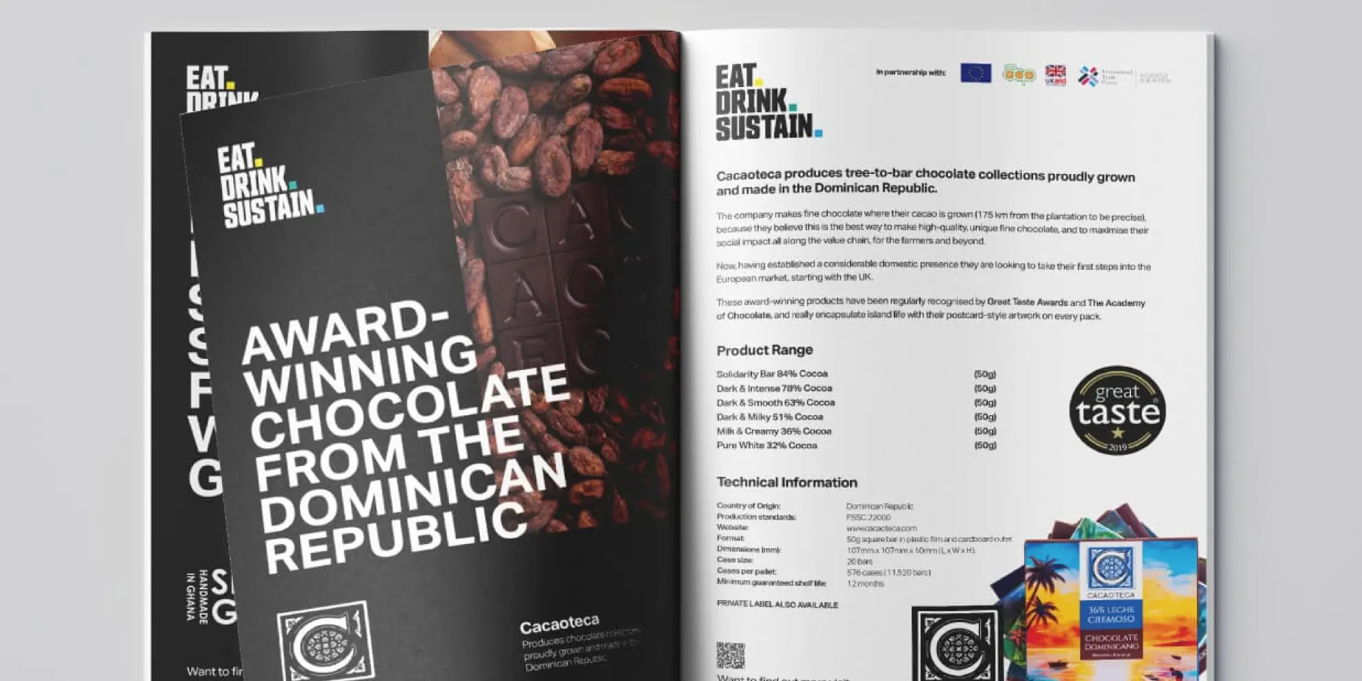 Eat Drink Sustain brochure - printed materials shown open