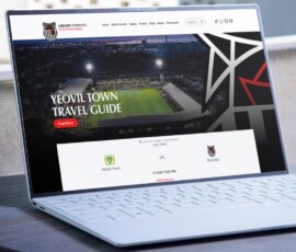 Grimsby Town Football Club website shown on laptop - Technical SEO showcase